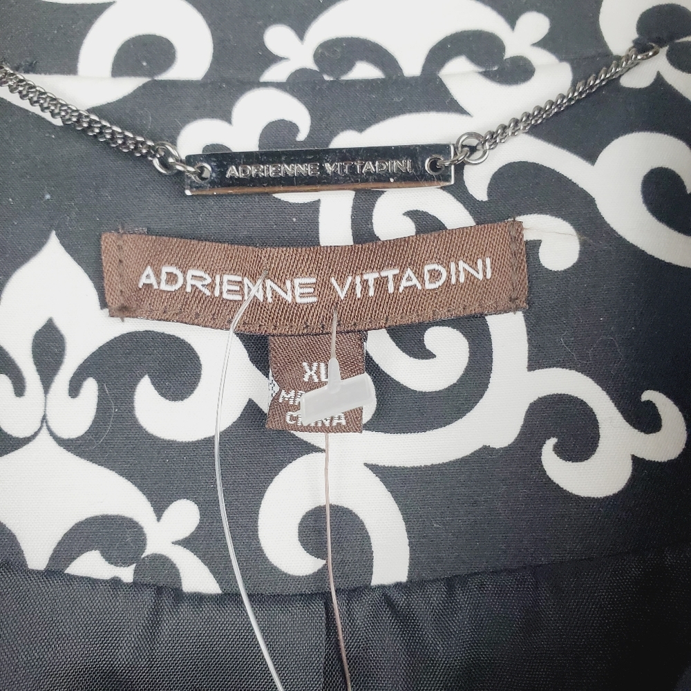 Adrienne Vittadini Blanc Noir Long Dress Coat XL - Picture 6 of 9